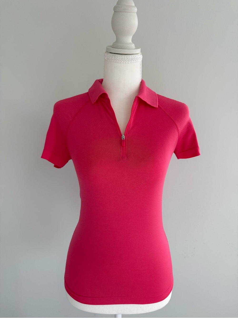 lululemon Swiftly Tech Short-Sleeve Half-Zip Polo Shirt, Lipgloss, Size 2